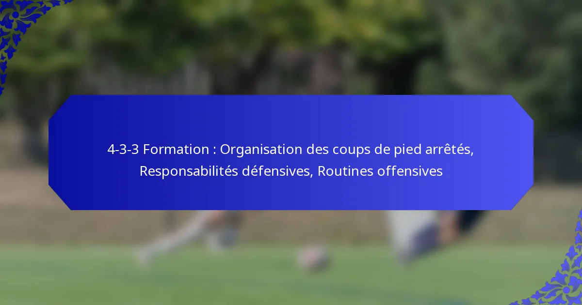 4-3-3 Formation : Organisation des coups de pied arrêtés, Responsabilités défensives, Routines offensives